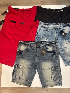 Lot of 5 Men’s Shorts Reset, Jeanstation, GS-115 Cargo Denim/ Size 48 NWT